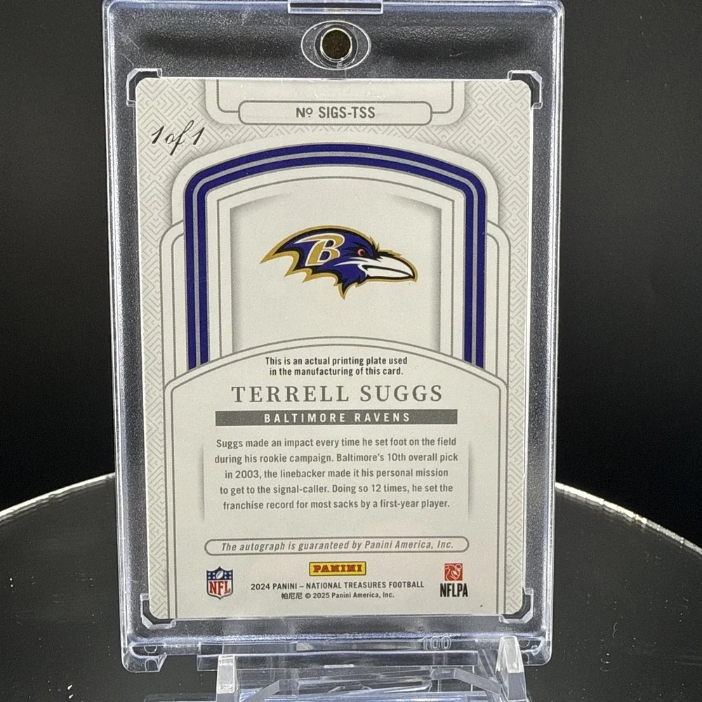 2024 Panini National Treasures Magenta Auto Terrell Suggs 1/1 Ravens
